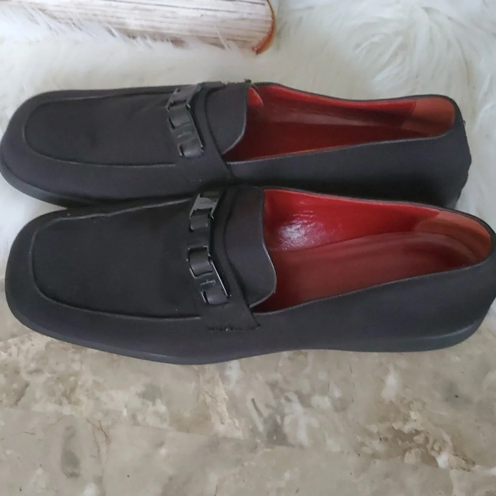 Salvatore ferragamo sport  black canvas slipon loafers size 11B - Picture 8 of 17